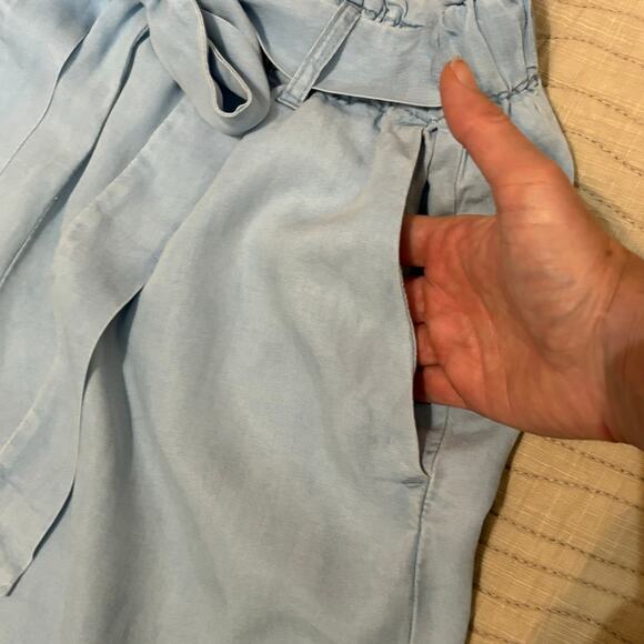 LOVE TREE Light Blue Tencil Wide Leg Ankle Cropped Pants Women’s M - Picture 4 of 12